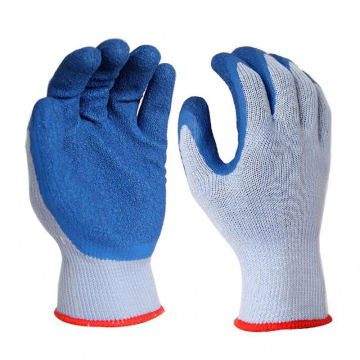 Konstruktion 10 g grau Polycotton Strickblau Falten Latexpalmenbeschichtete Gartenarbeit Handschuhe